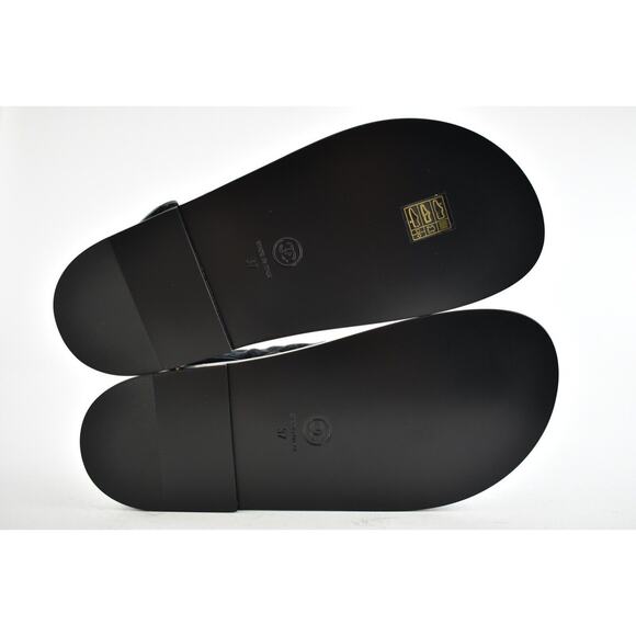 Chanel 21A Blue Black Grey Denim CC Logo Mule Slide Strap Flat Dad Sandal 37 - Picture 12 of 12